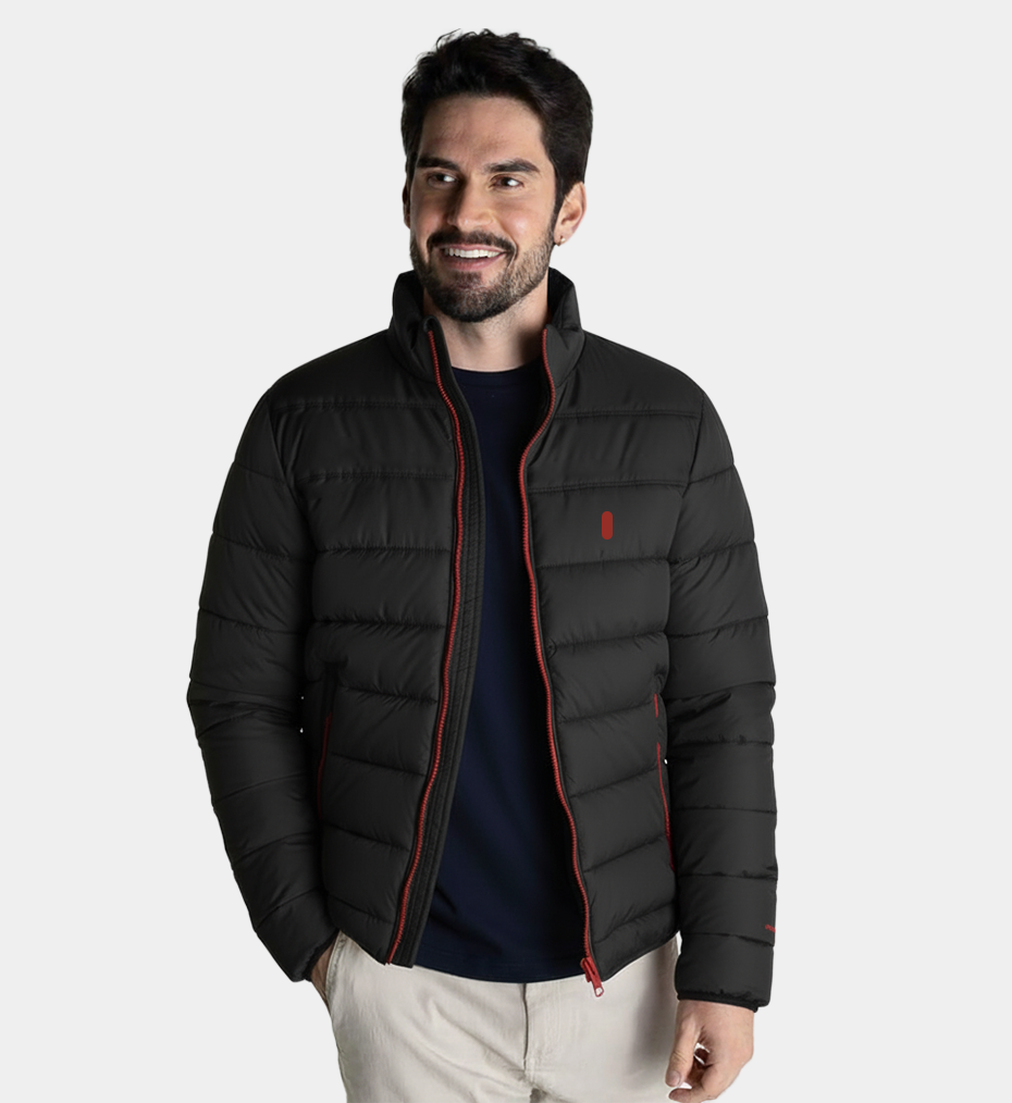 Doudoune droite zippée